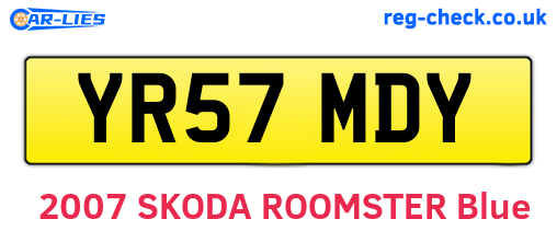 YR57MDY are the vehicle registration plates.