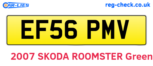 EF56PMV are the vehicle registration plates.