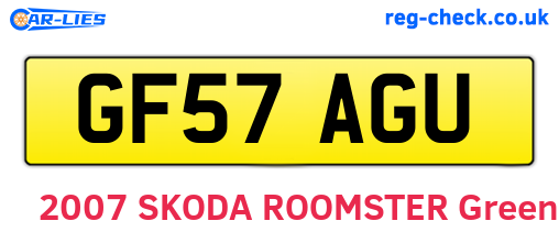 GF57AGU are the vehicle registration plates.