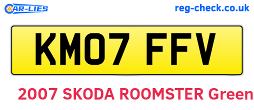 KM07FFV are the vehicle registration plates.