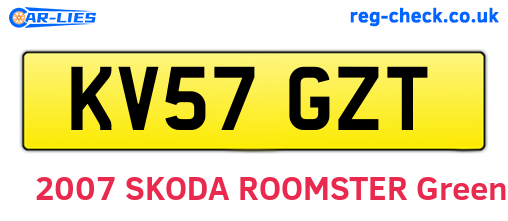 KV57GZT are the vehicle registration plates.