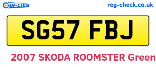 SG57FBJ are the vehicle registration plates.