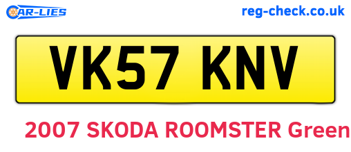 VK57KNV are the vehicle registration plates.
