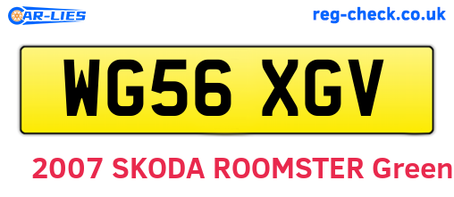WG56XGV are the vehicle registration plates.