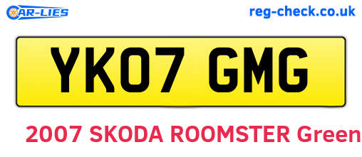 YK07GMG are the vehicle registration plates.