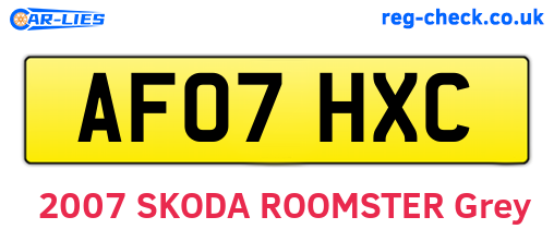 AF07HXC are the vehicle registration plates.