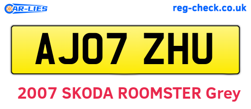 AJ07ZHU are the vehicle registration plates.