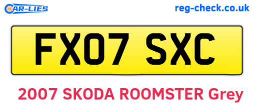 FX07SXC are the vehicle registration plates.