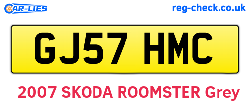 GJ57HMC are the vehicle registration plates.