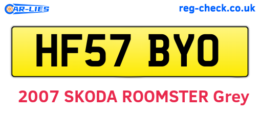 HF57BYO are the vehicle registration plates.