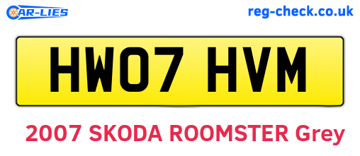 HW07HVM are the vehicle registration plates.