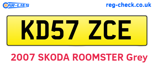 KD57ZCE are the vehicle registration plates.