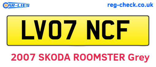 LV07NCF are the vehicle registration plates.