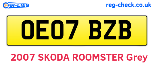OE07BZB are the vehicle registration plates.