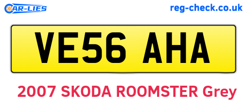 VE56AHA are the vehicle registration plates.
