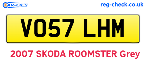 VO57LHM are the vehicle registration plates.