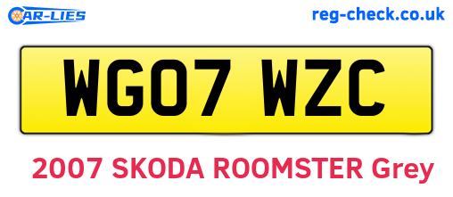 WG07WZC are the vehicle registration plates.