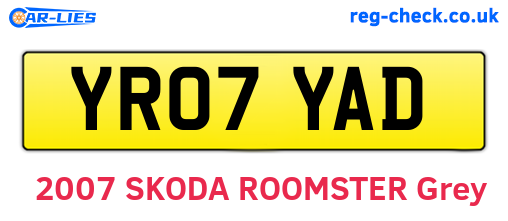 YR07YAD are the vehicle registration plates.