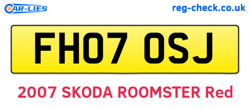 FH07OSJ are the vehicle registration plates.