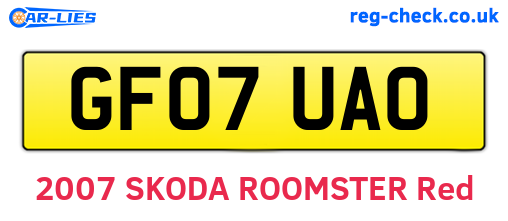 GF07UAO are the vehicle registration plates.