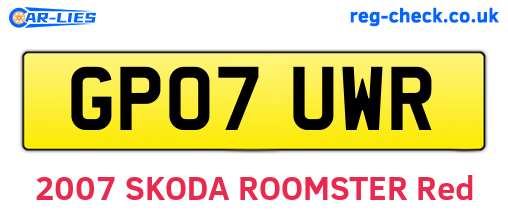 GP07UWR are the vehicle registration plates.