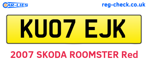 KU07EJK are the vehicle registration plates.