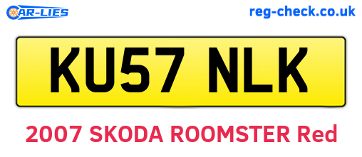 KU57NLK are the vehicle registration plates.