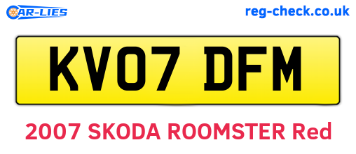 KV07DFM are the vehicle registration plates.