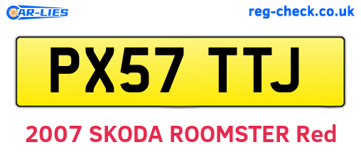 PX57TTJ are the vehicle registration plates.