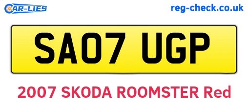 SA07UGP are the vehicle registration plates.