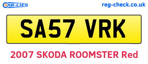 SA57VRK are the vehicle registration plates.