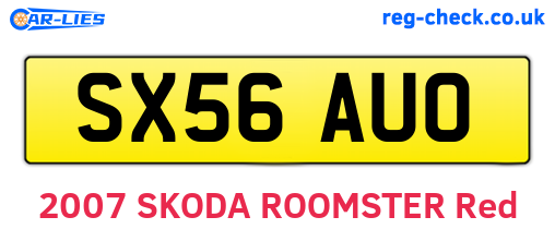SX56AUO are the vehicle registration plates.