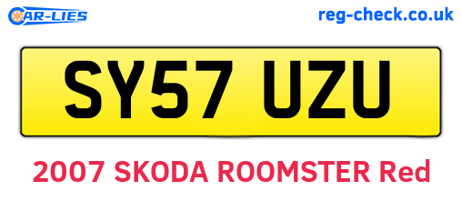 SY57UZU are the vehicle registration plates.