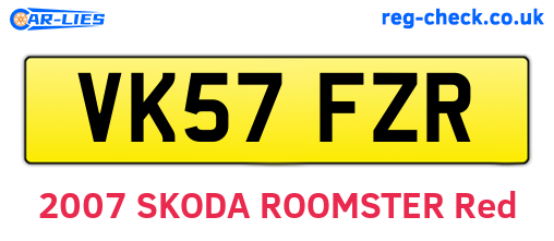 VK57FZR are the vehicle registration plates.