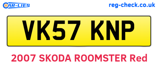 VK57KNP are the vehicle registration plates.