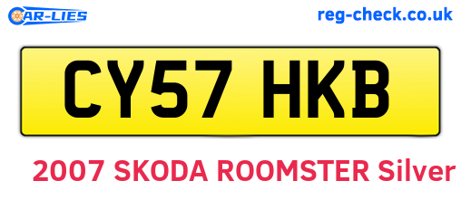 CY57HKB are the vehicle registration plates.