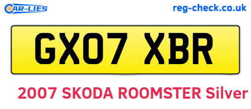 GX07XBR are the vehicle registration plates.