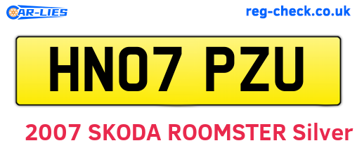 HN07PZU are the vehicle registration plates.