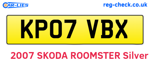 KP07VBX are the vehicle registration plates.