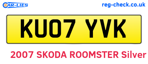 KU07YVK are the vehicle registration plates.