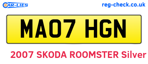 MA07HGN are the vehicle registration plates.