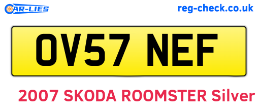 OV57NEF are the vehicle registration plates.