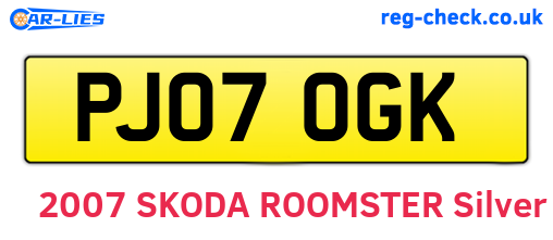 PJ07OGK are the vehicle registration plates.