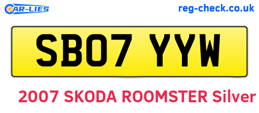 SB07YYW are the vehicle registration plates.