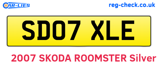 SD07XLE are the vehicle registration plates.