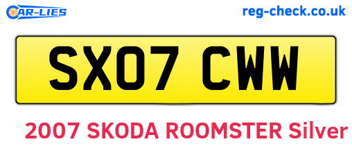 SX07CWW are the vehicle registration plates.