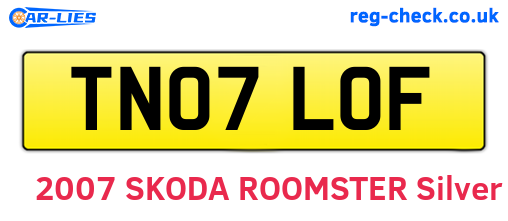 TN07LOF are the vehicle registration plates.