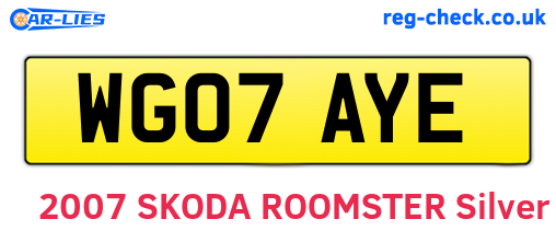 WG07AYE are the vehicle registration plates.