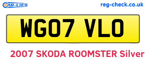 WG07VLO are the vehicle registration plates.
