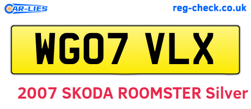 WG07VLX are the vehicle registration plates.